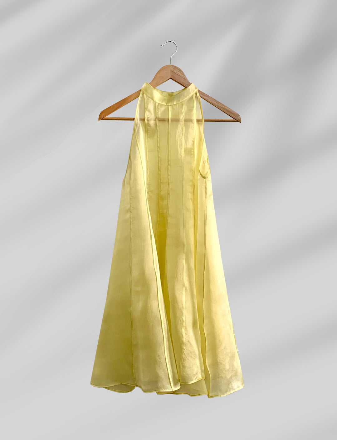 FLARE DRESS ORGANZA SILK FEMALE CITRON YELLOW Les Objets Sublimes FLARE DRESS ORGANZA SILK FEMALE CITRON YELLOW Les Objets Sublimes