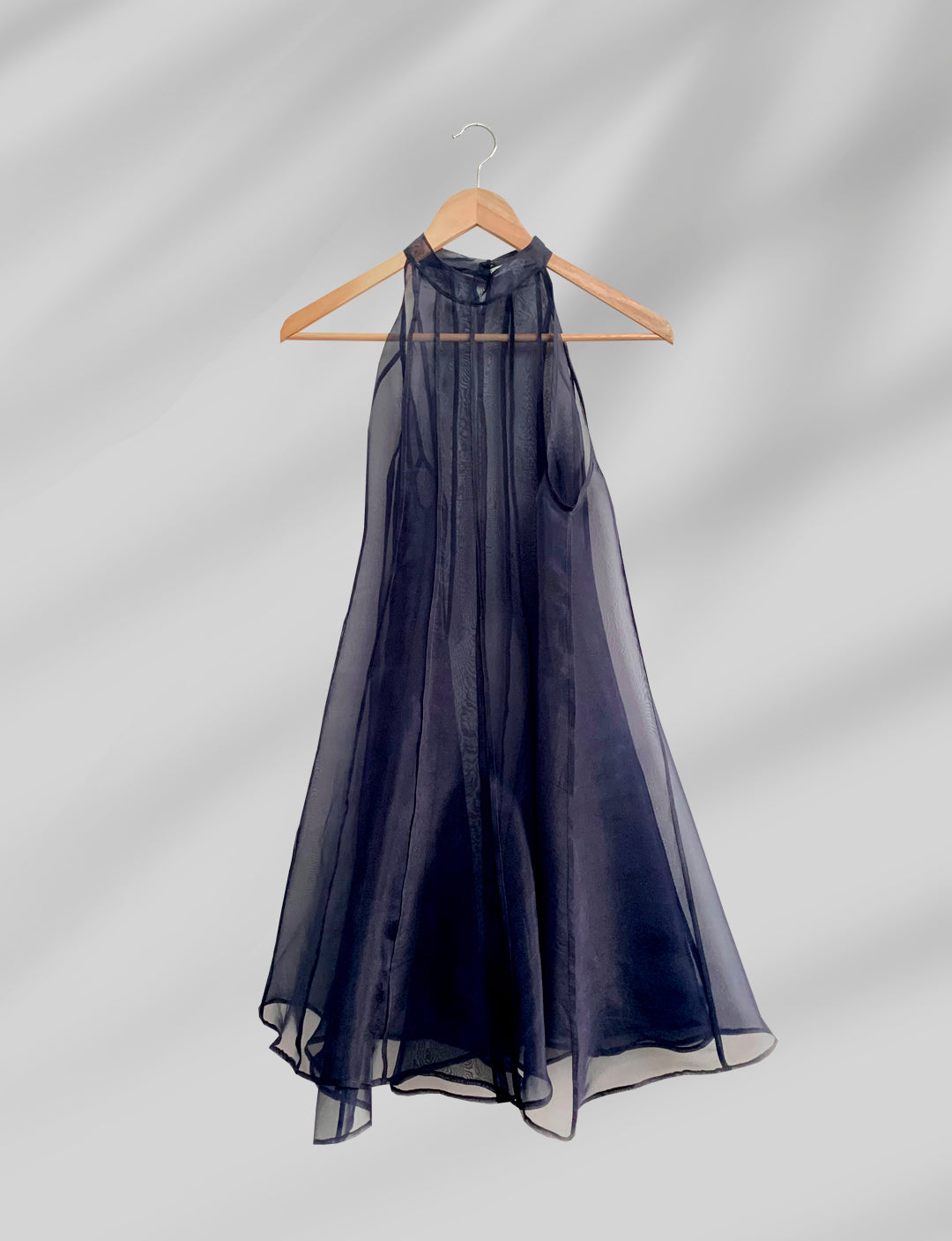 FLARE DRESS ORGANZA SILK FEMALE NAVY BLUE Les Objets Sublimes FLARE DRESS ORGANZA SILK FEMALE NAVY BLUE Les Objets Sublimes
