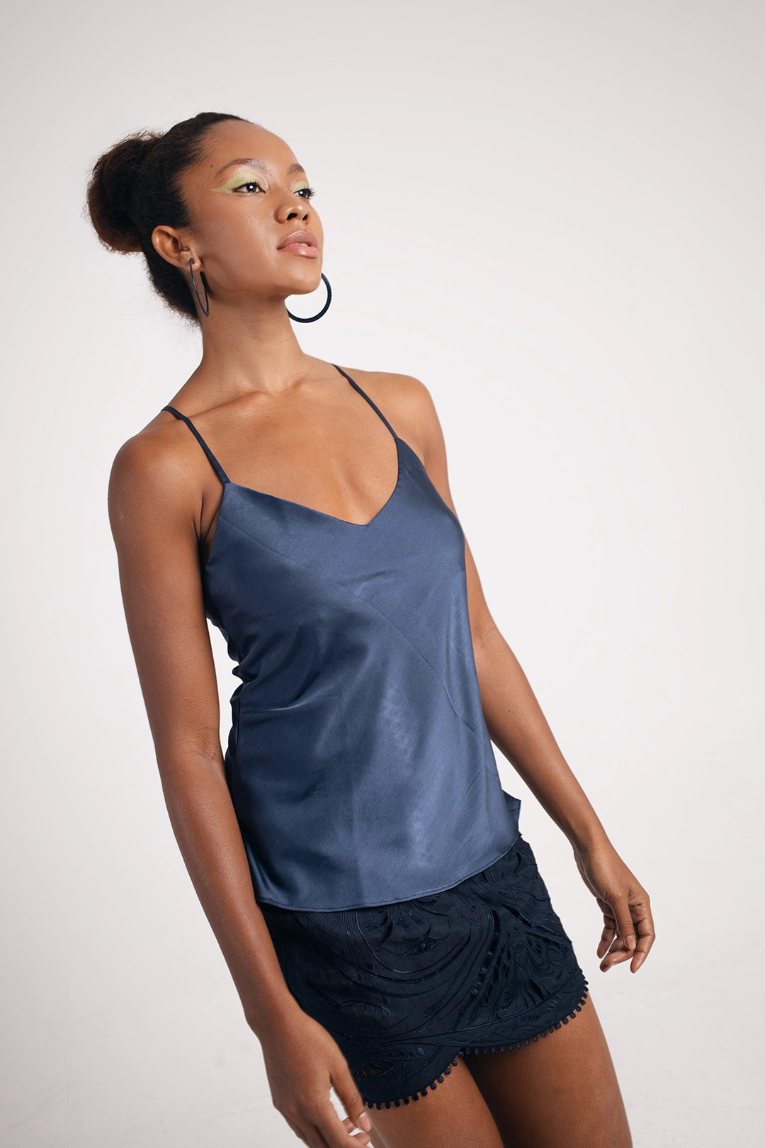 SILK SLIP TOP IN NAVY