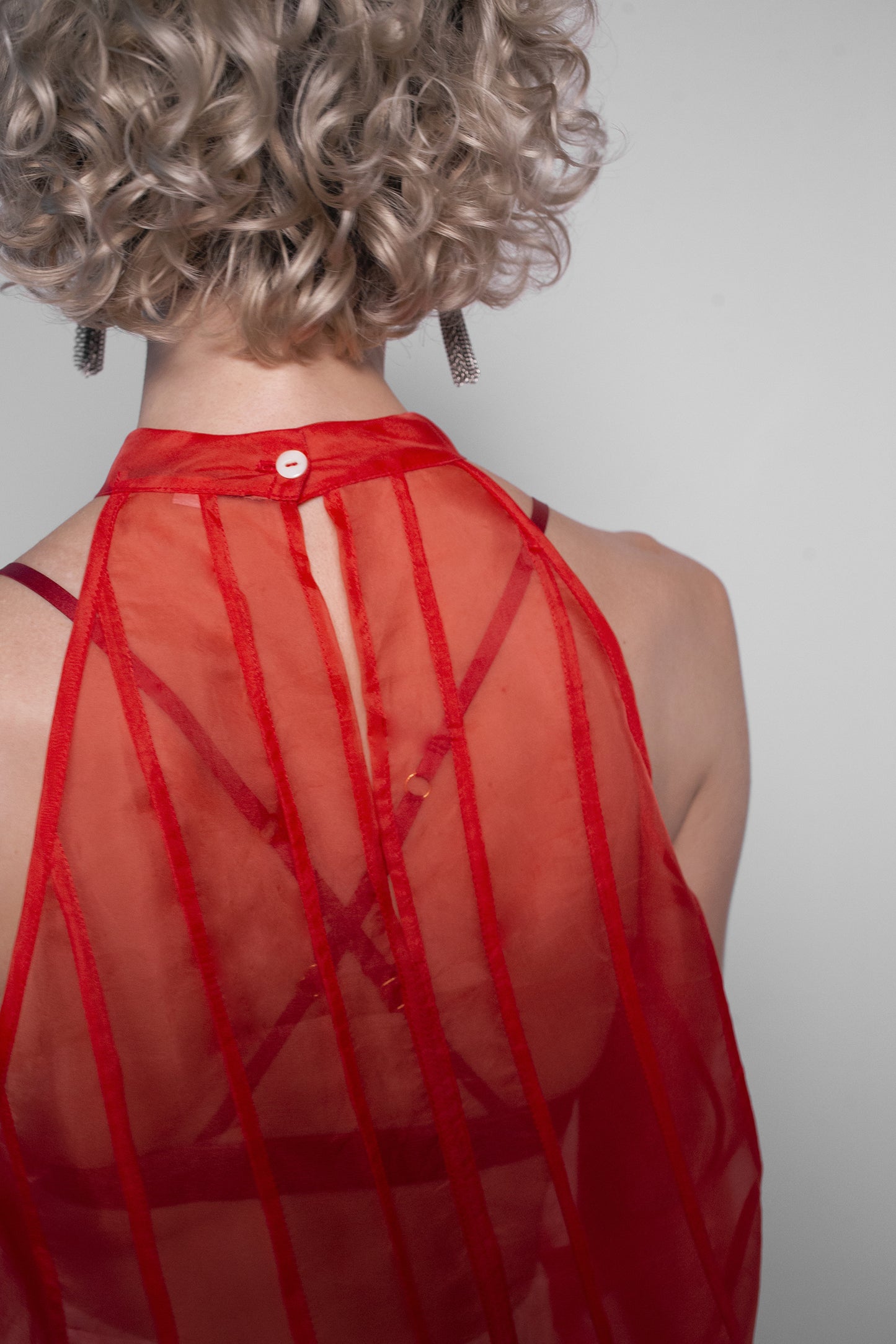 ORGANZA FLARE DRESS SCARLET