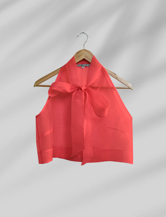 ORGANZA CROP TOP IN SCARLET