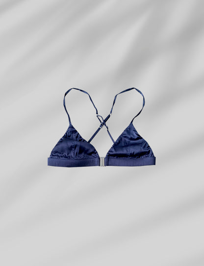 SILK BRA TOP IN NAVY