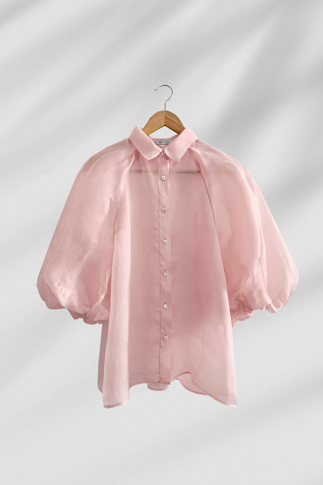 ORGANZA PUFF SLEEVE BLOUSE IN BLUSH