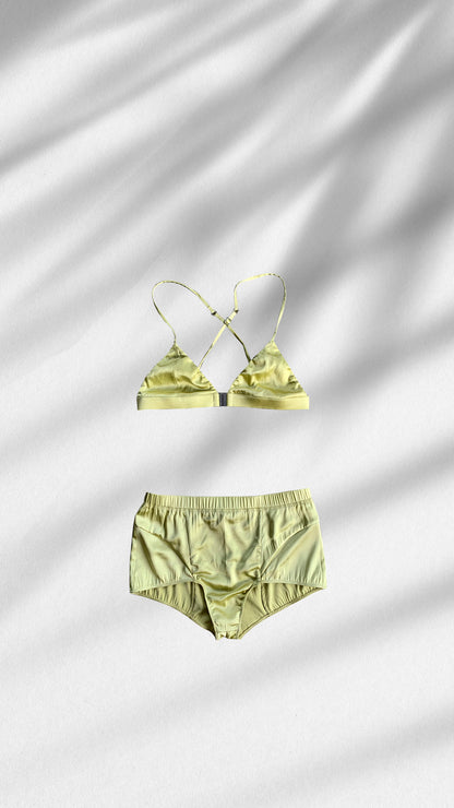 SILK BRIEF IN CHARTREUSE