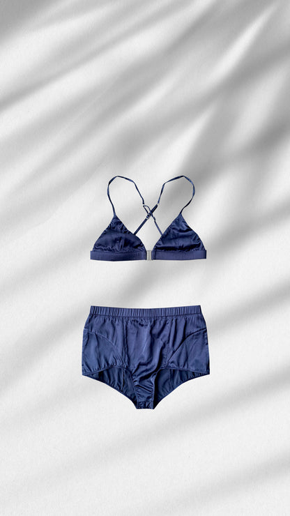 SILK BRIEF IN NAVY