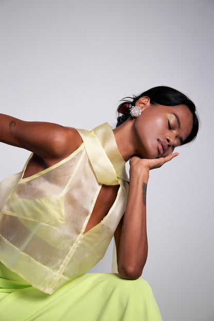 ORGANZA CROP TOP IN CITRON