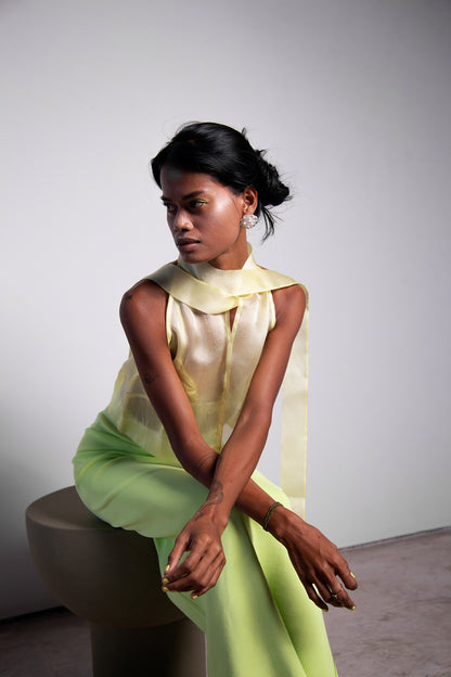 ORGANZA CROP TOP IN CITRON