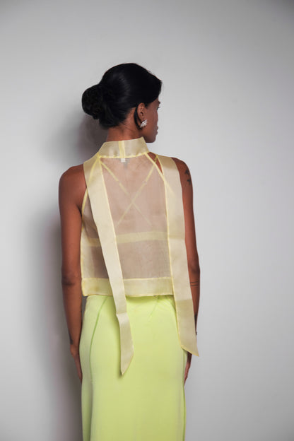 ORGANZA CROP TOP IN CITRON