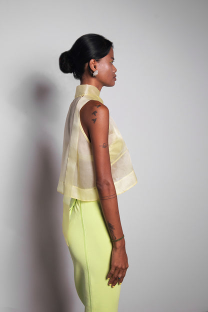 ORGANZA CROP TOP IN CITRON
