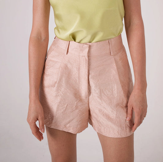 SILK SHORTS IN BLUSH