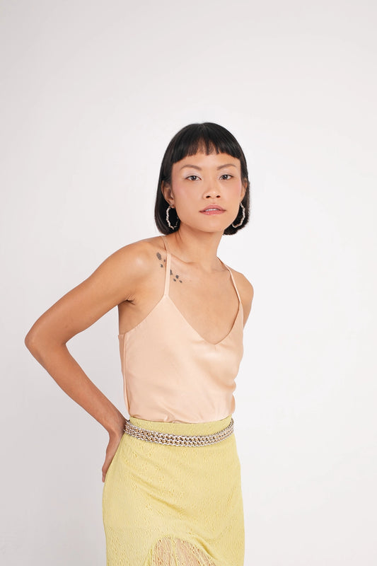 SILK SLIP TOP IN BLUSH