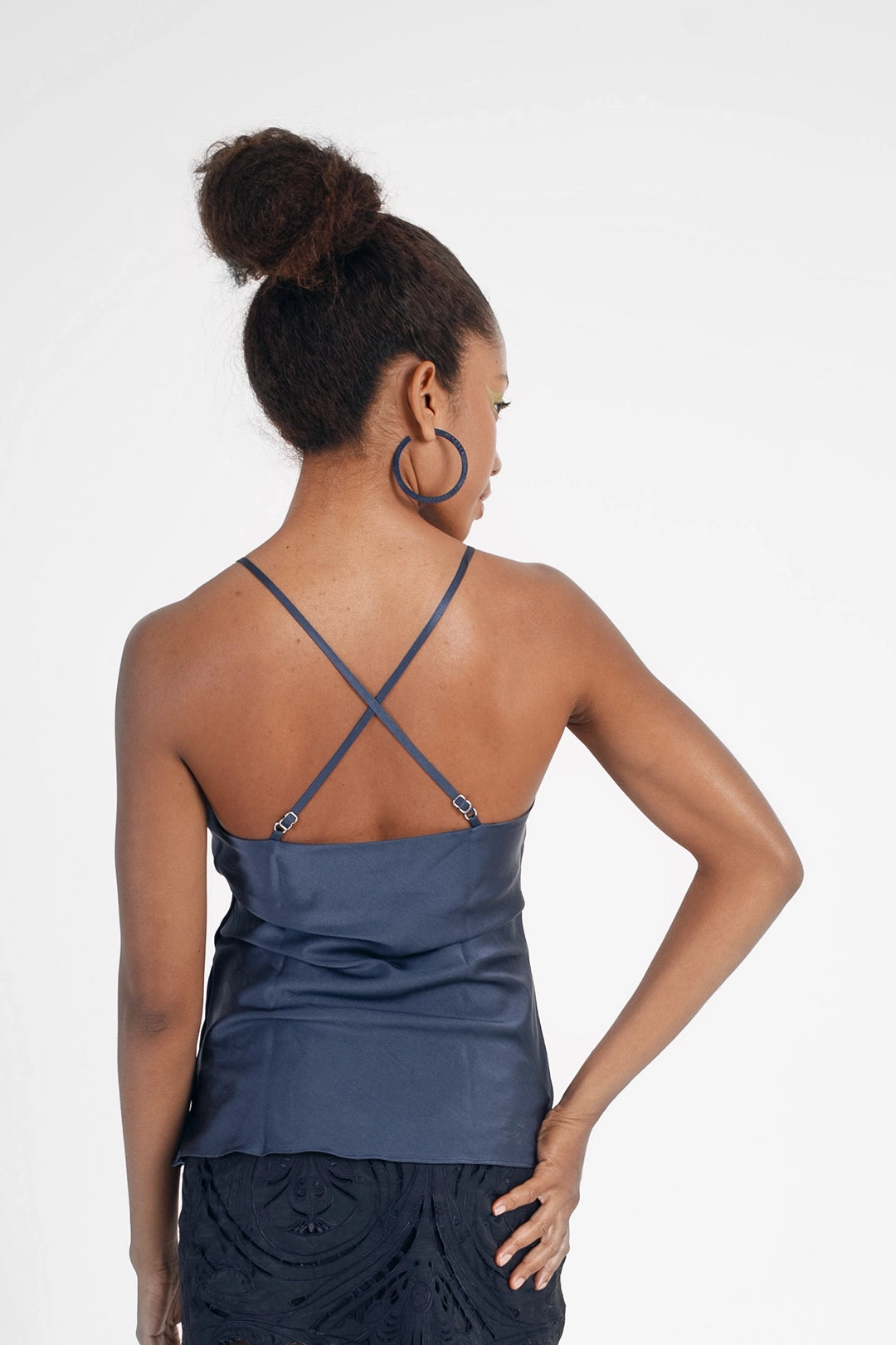SILK SLIP TOP IN NAVY