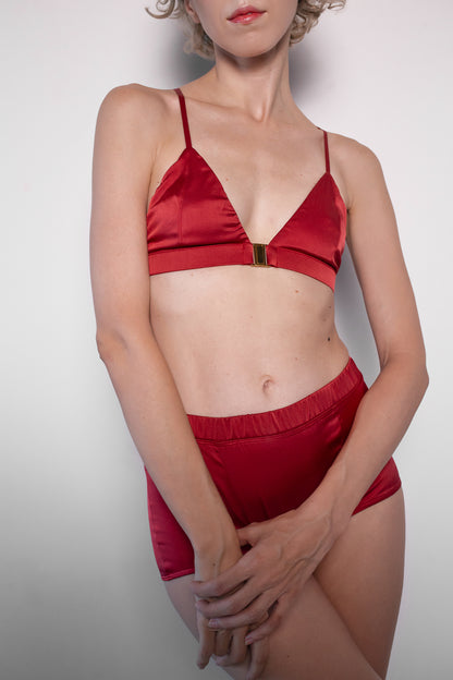 SILK BRIEF IN SCARLET