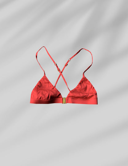 SILK BRA TOP IN SCARLET